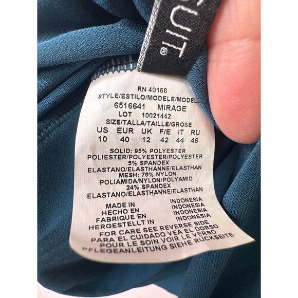 Miraclesuit Mirage Tankini Swimwear Vacation Top Nova Green 6516641 Size 10 NEW - Picture 5 of 7